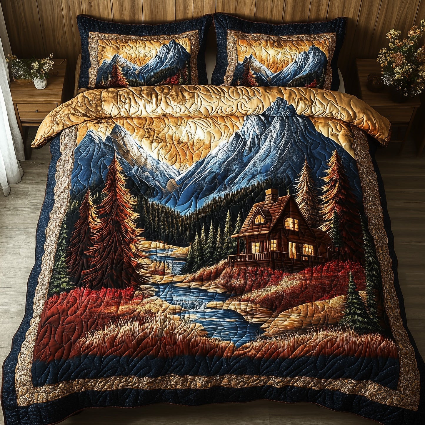 Vintage Cabin 3-Piece Quilted Bedding Set GFTONL4383