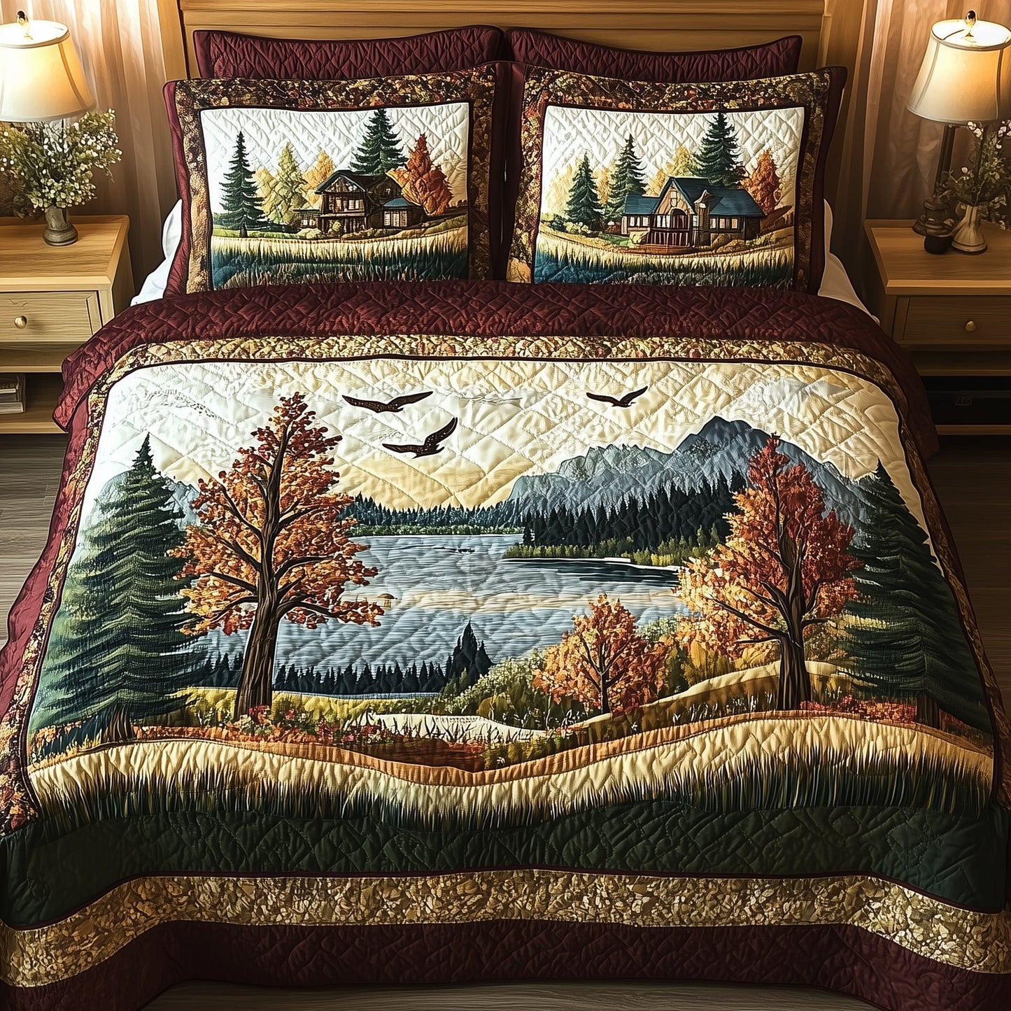 Rustic Harmony 3-Piece Quilted Bedding Set GFTONL4387