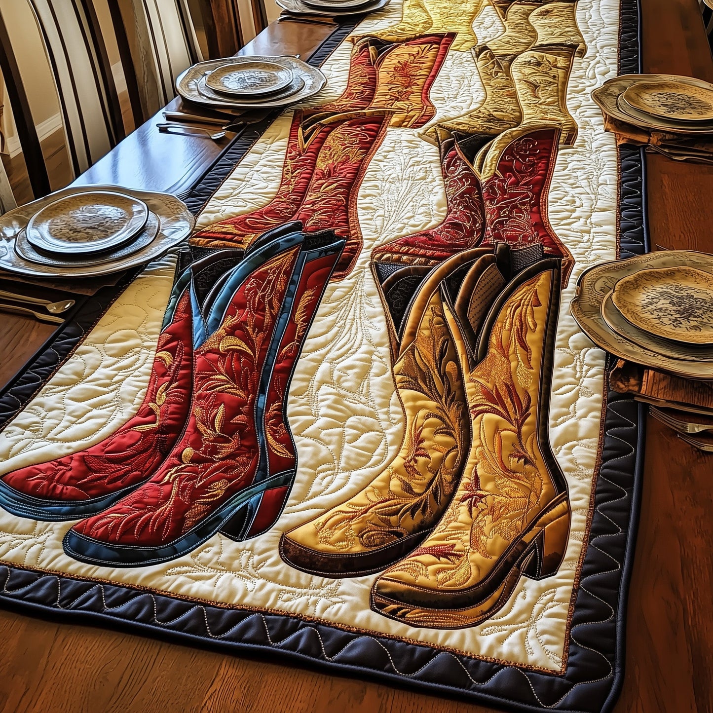 Rustic Boots Quilted Table Runner GFTONL4399