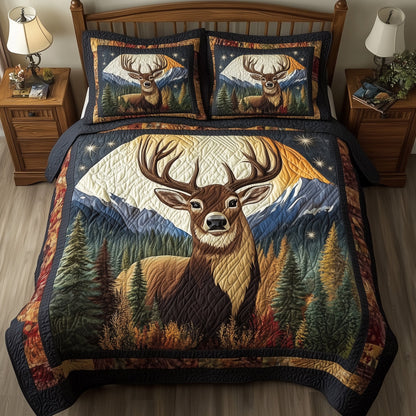 Forest Deer 3-Piece Quilted Bedding Set GFTONL4402