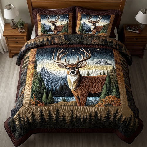 Forest Deer 3-Piece Quilted Bedding Set GFTONL4405