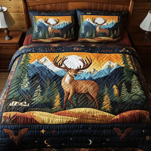 Forest Deer 3-Piece Quilted Bedding Set GFTONL4407