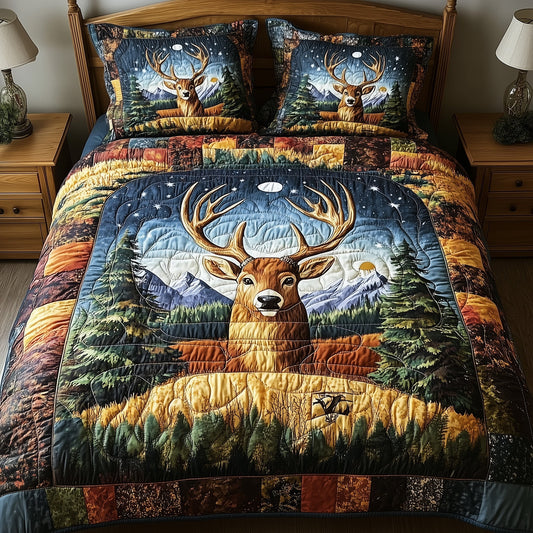 Rustic Deer 3-Piece Quilted Bedding Set GFTONL4408