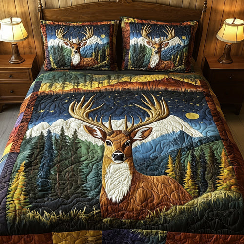 Rustic Deer 3-Piece Quilted Bedding Set GFTONL4409