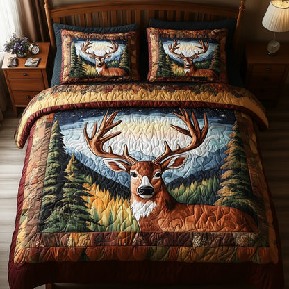 Rustic Deer 3-Piece Quilted Bedding Set GFTONL4411