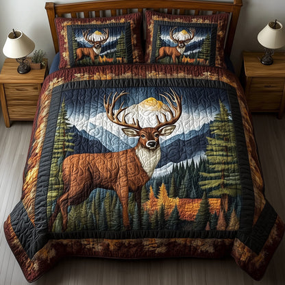Rustic Deer 3-Piece Quilted Bedding Set GFTONL4412