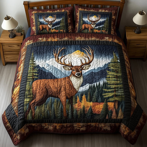 Rustic Deer 3-Piece Quilted Bedding Set GFTONL4412
