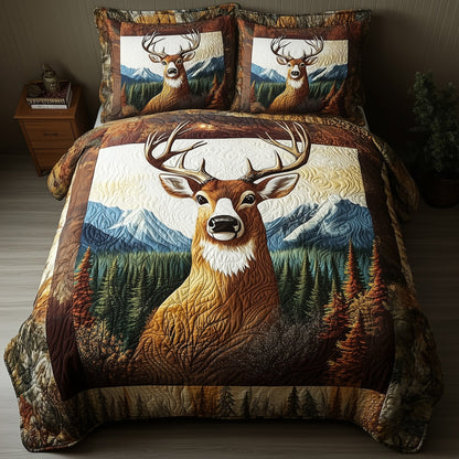 Rustic Deer 3-Piece Quilted Bedding Set GFTONL4413