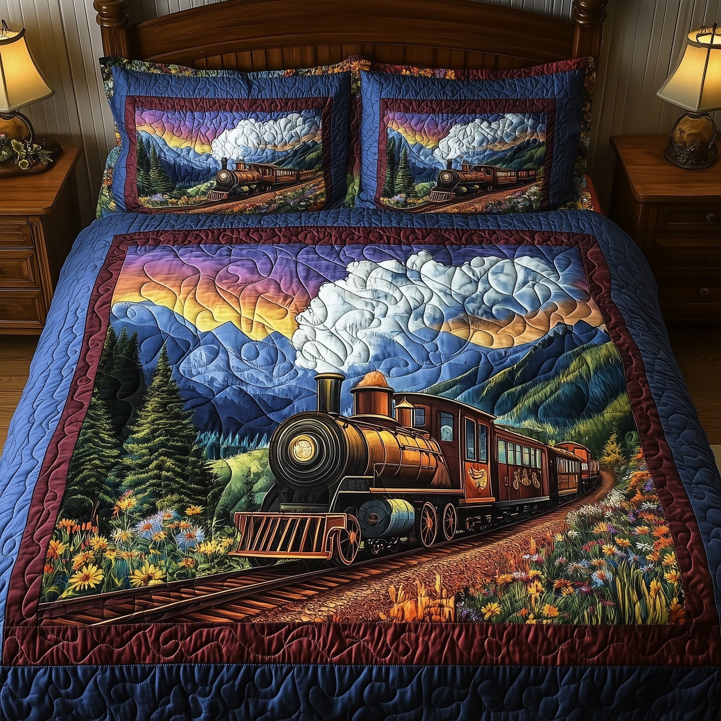 Rustic Train Duvet Cover Set GFTONL4419