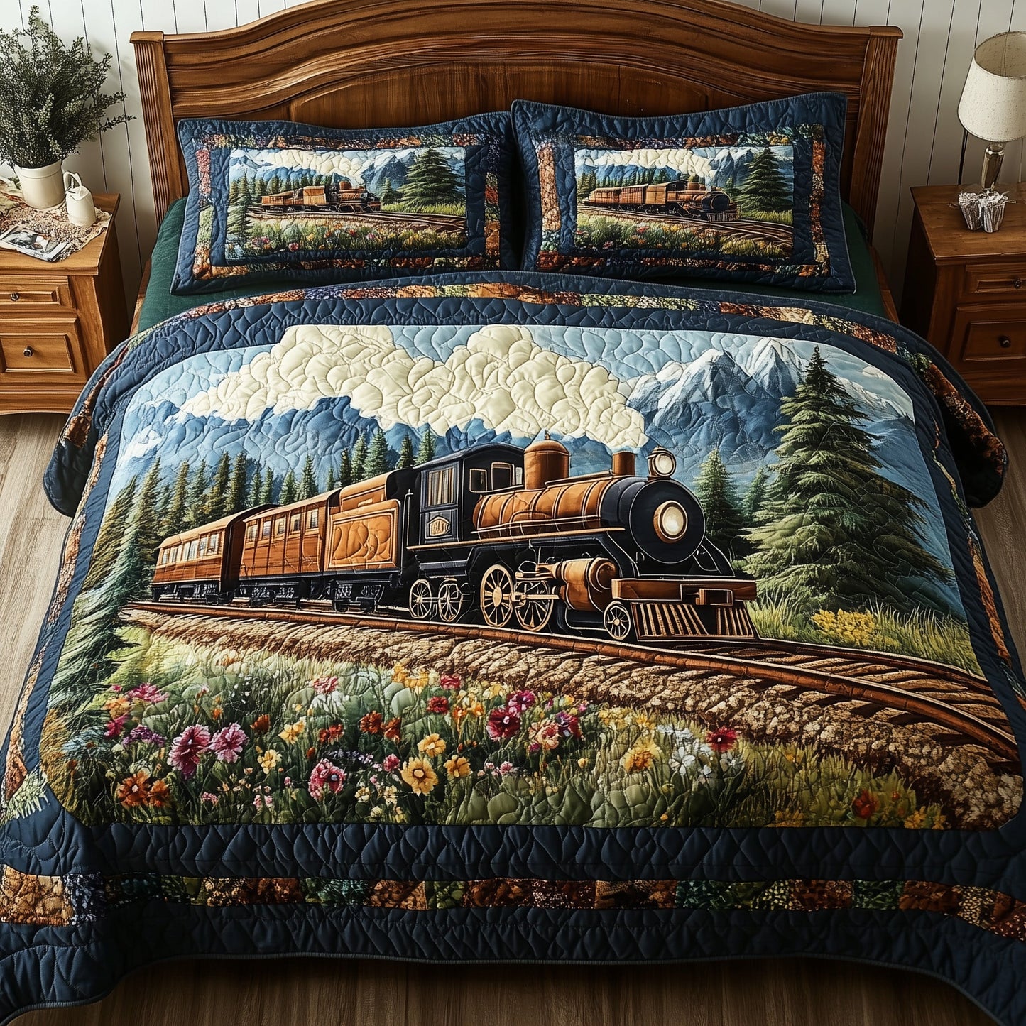 Rustic Train Duvet Cover Set GFTONL4420