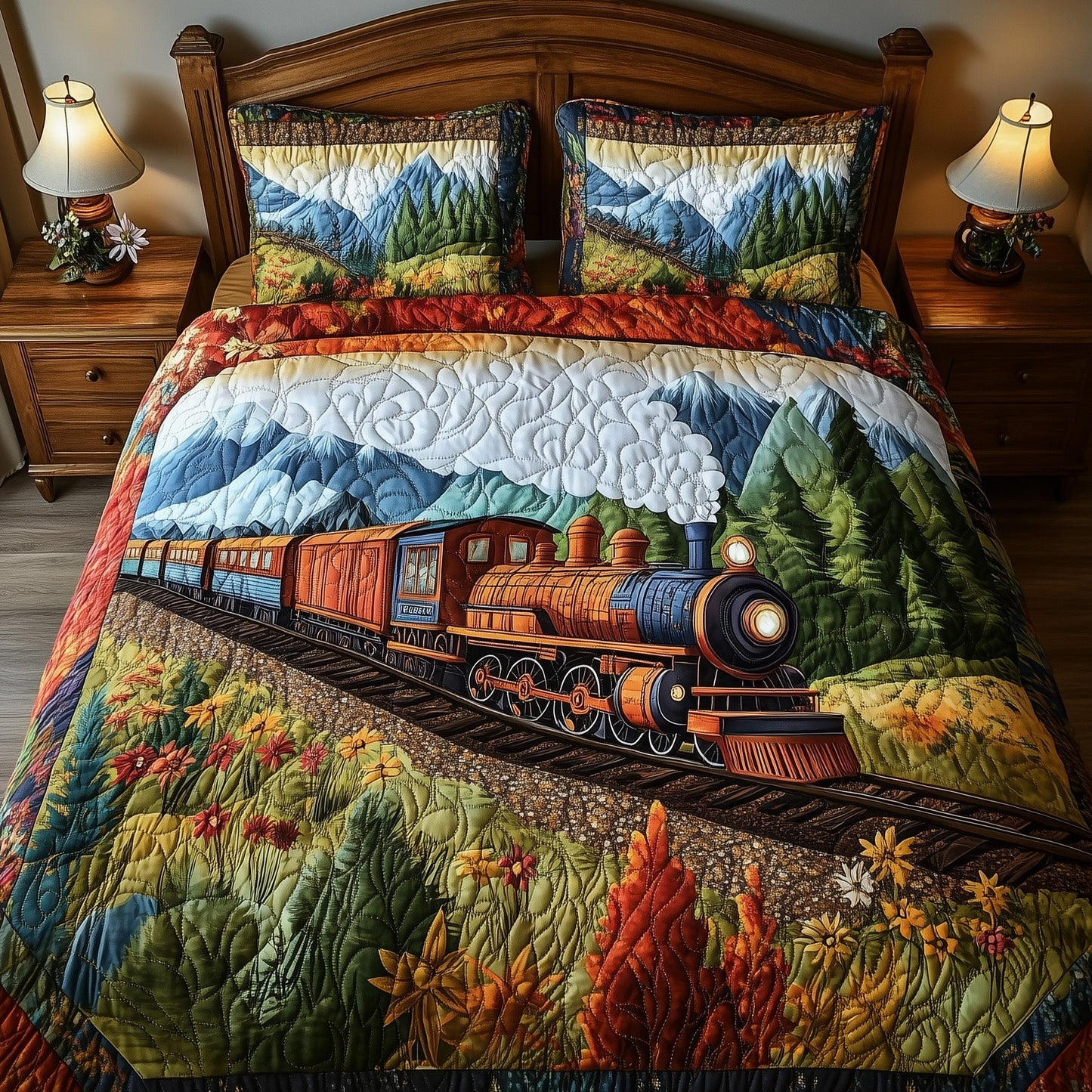 Rustic Train Duvet Cover Set GFTONL4422