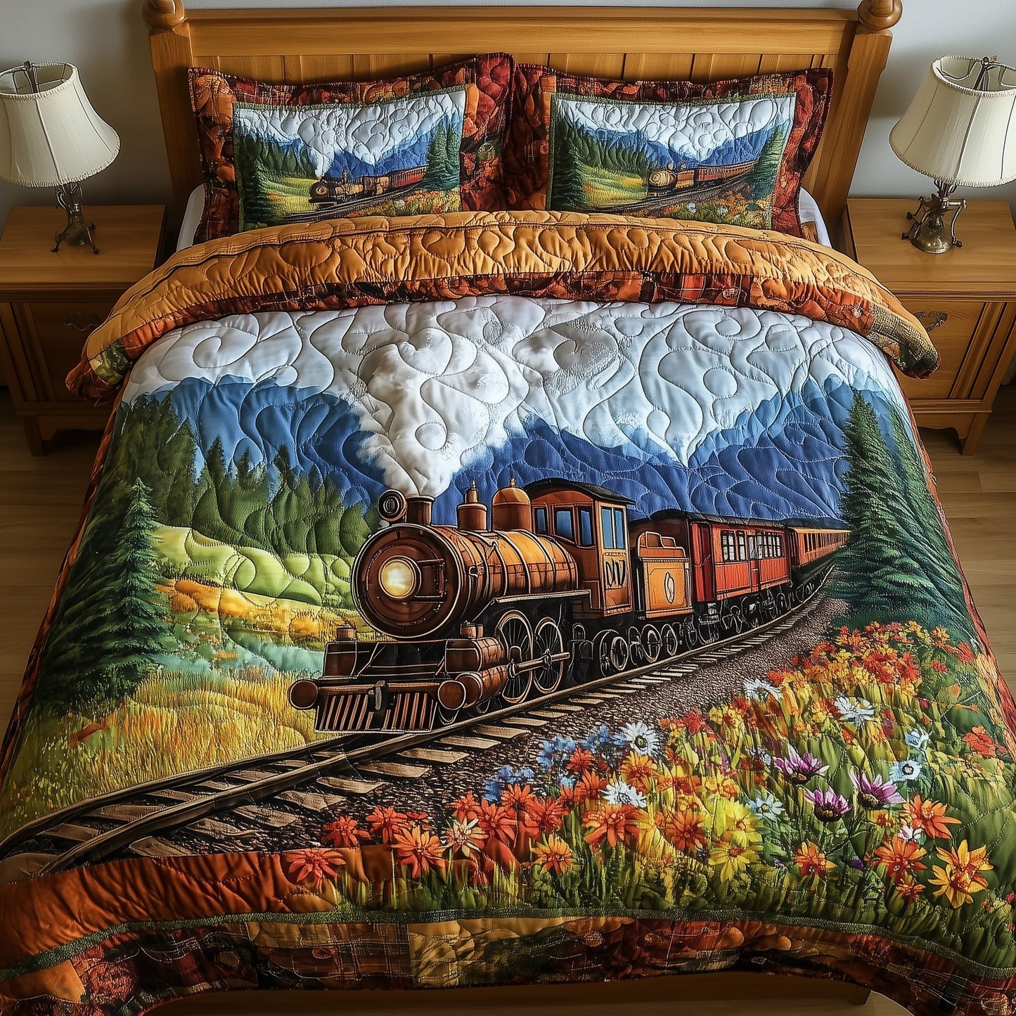 Rustic Train Duvet Cover Set GFTONL4423