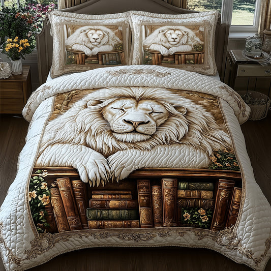 Lion On Books Duvet Cover Set GFTONL4435