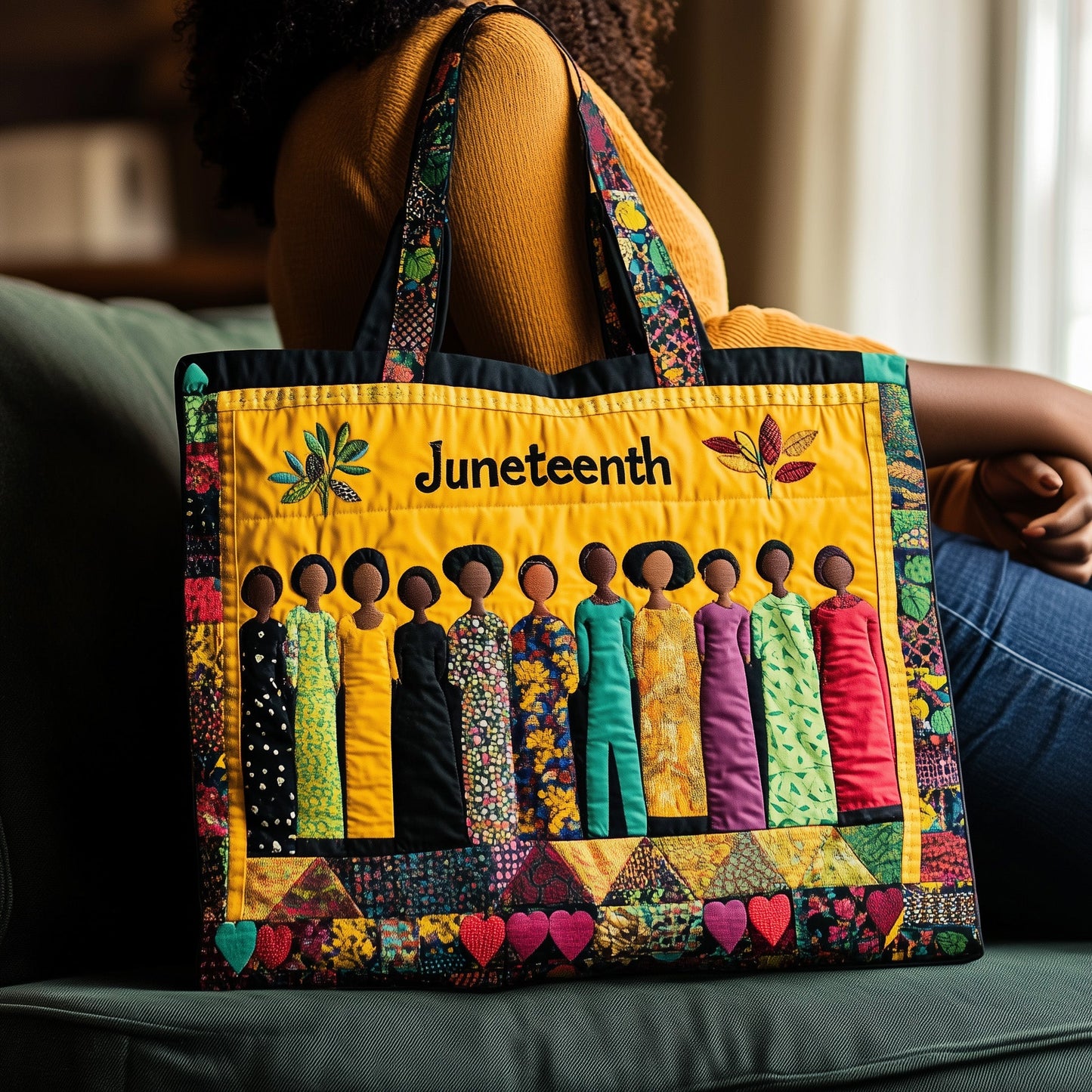 Juneteenth Vibe Quilted Tote Bag GFTONL4511