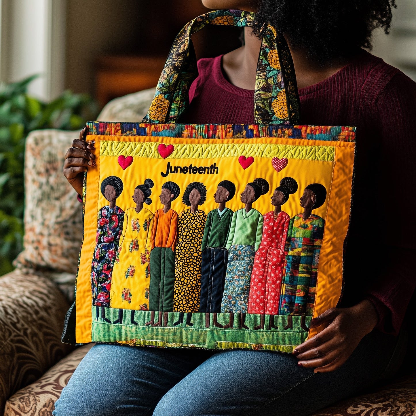 Juneteenth Vibe Quilted Tote Bag GFTONL4516