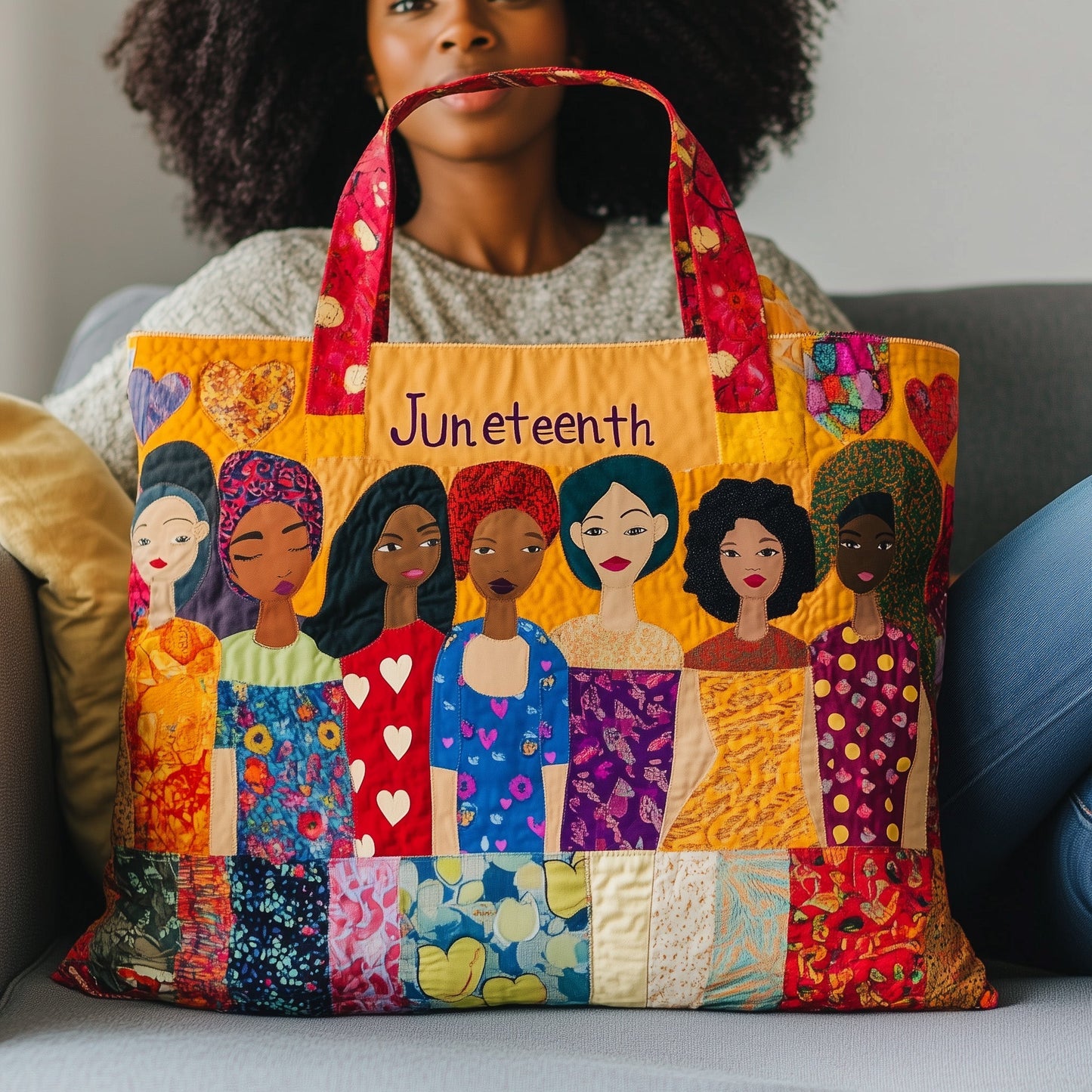 Juneteenth Vibe Quilted Tote Bag GFTONL4518