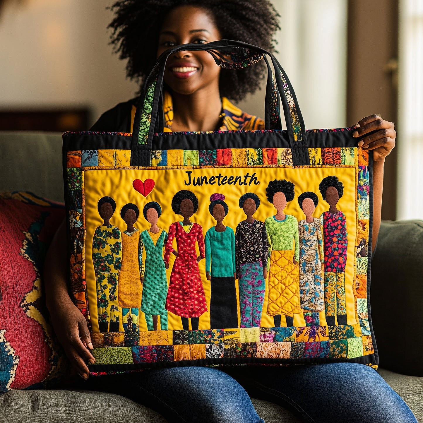Juneteenth Vibe Quilted Tote Bag GFTONL4519