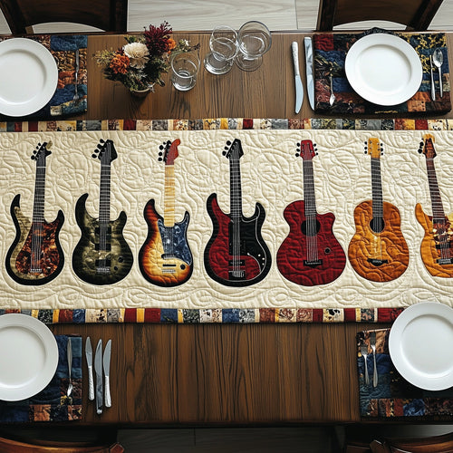 Guitar Charm Quilted Table Runner GFTONL4541