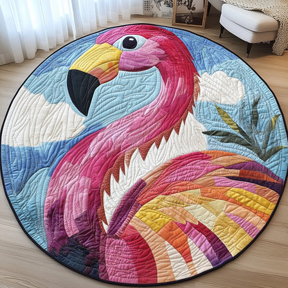 Cheerful Flamingo Quilted Round Mat GFTONL4557