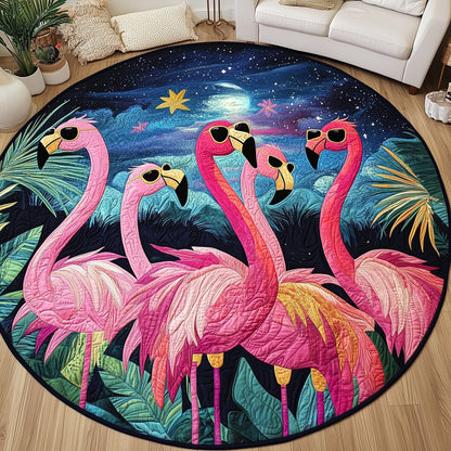 Cheerful Flamingo Quilted Round Mat GFTONL4558