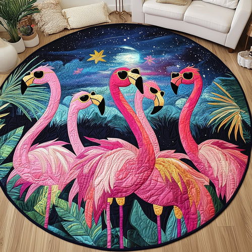 Cheerful Flamingo Quilted Round Mat GFTONL4558
