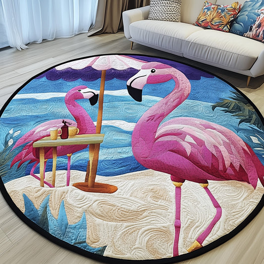 Cheerful Flamingo Quilted Round Mat GFTONL4560
