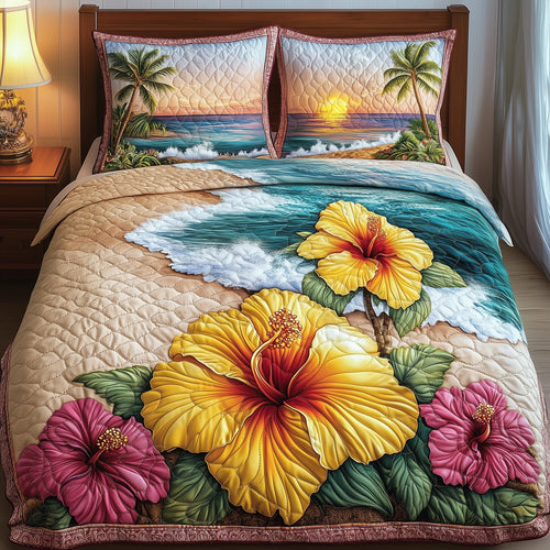 Tropical Blooming 3-Piece Quilted Bedding Set GFTONL4562