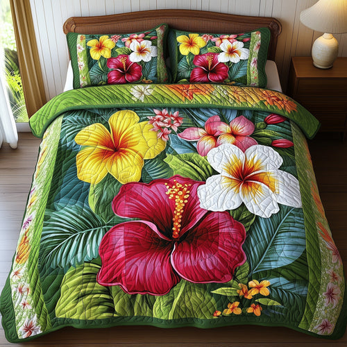 Tropical Blooming 3-Piece Quilted Bedding Set GFTONL4563