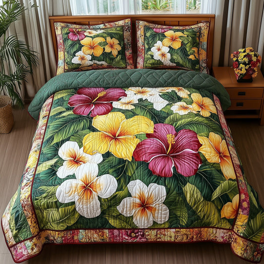 Tropical Blooming 3-Piece Quilted Bedding Set GFTONL4564