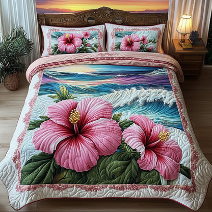 Tropical Blooming 3-Piece Quilted Bedding Set GFTONL4565