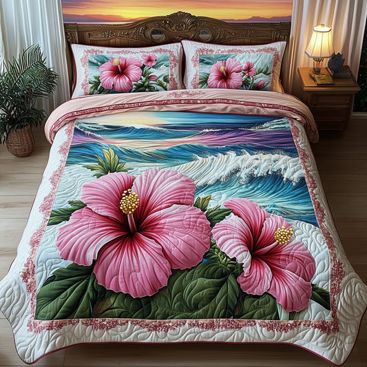 Tropical Blooming 3-Piece Quilted Bedding Set GFTONL4565
