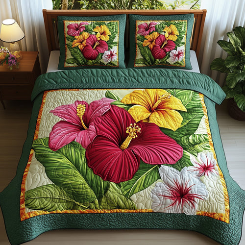 Tropical Blooming 3-Piece Quilted Bedding Set GFTONL4567