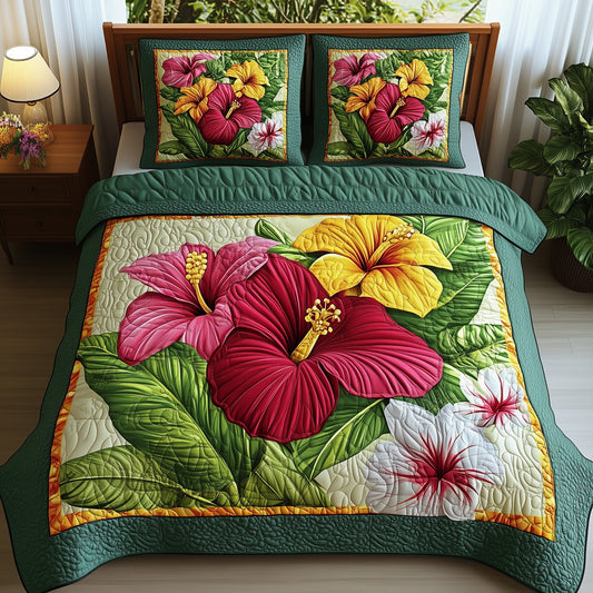 Tropical Blooming 3-Piece Quilted Bedding Set GFTONL4567