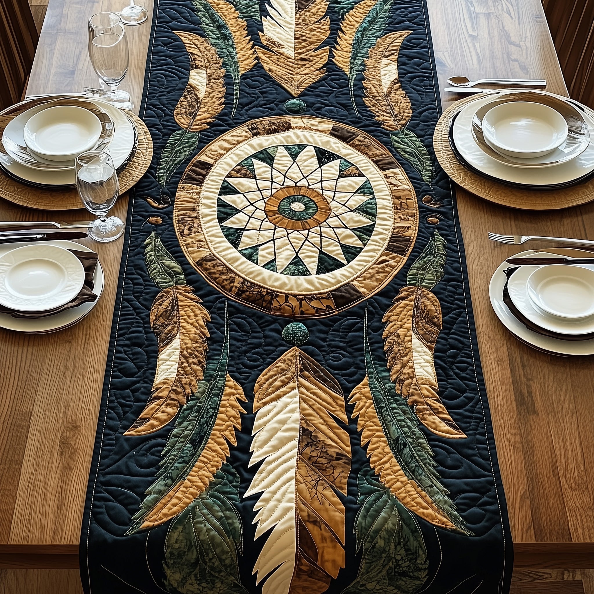 Native Dreamcatcher Quilted Table Runner GFTONL4656 – Patchique Store