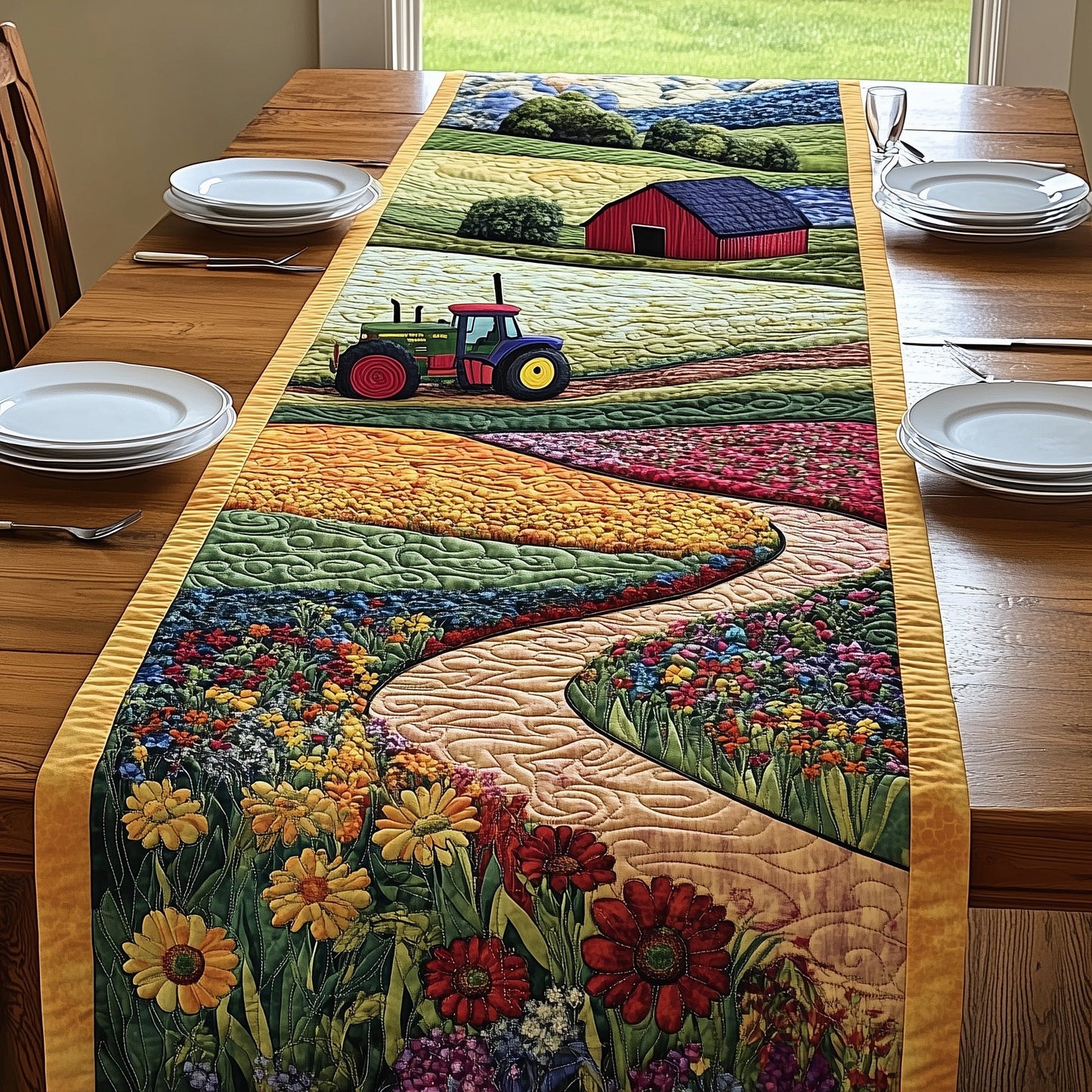 Tractor Dream Quilted Table Runner GFTONL4676