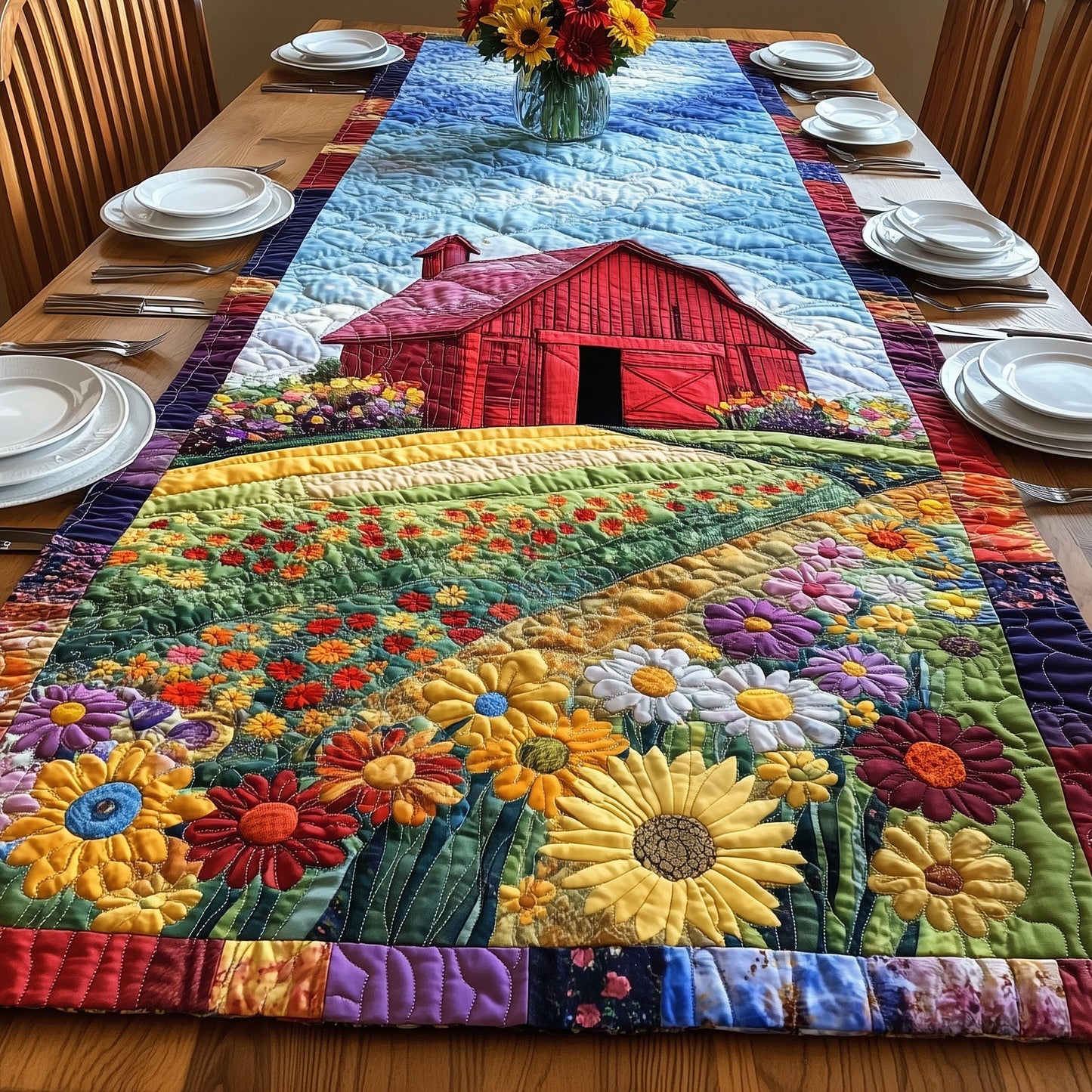 Blooming Farm Quilted Table Runner GFTONL4682