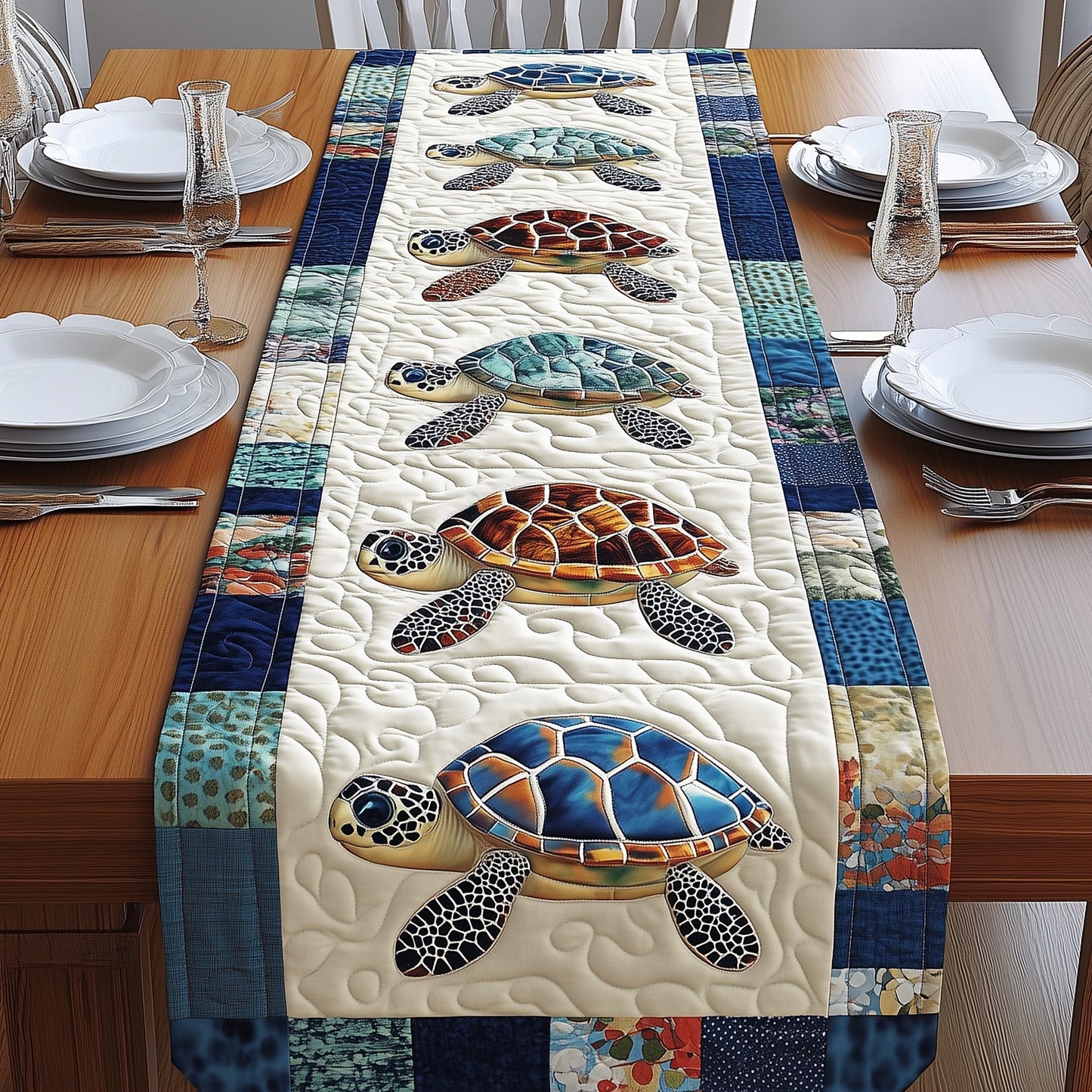 Turtles Charm Quilted Table Runner GFTONL4715