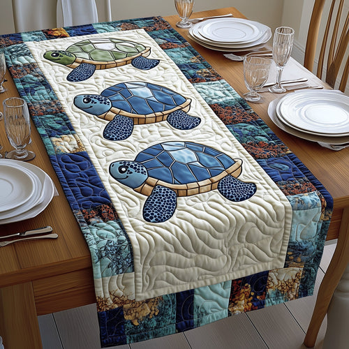 Chubby Turtles Quilted Table Runner GFTONL4717
