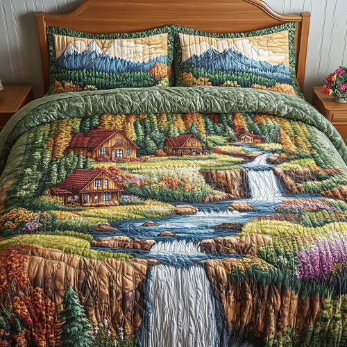 Waterfalls Heaven 3-Piece Quilted Bedding Set GFTONL4744