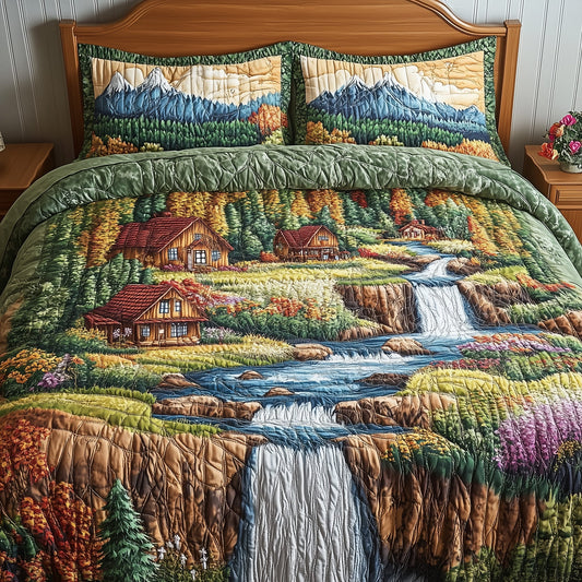 Waterfalls Heaven 3-Piece Quilted Bedding Set GFTONL4744