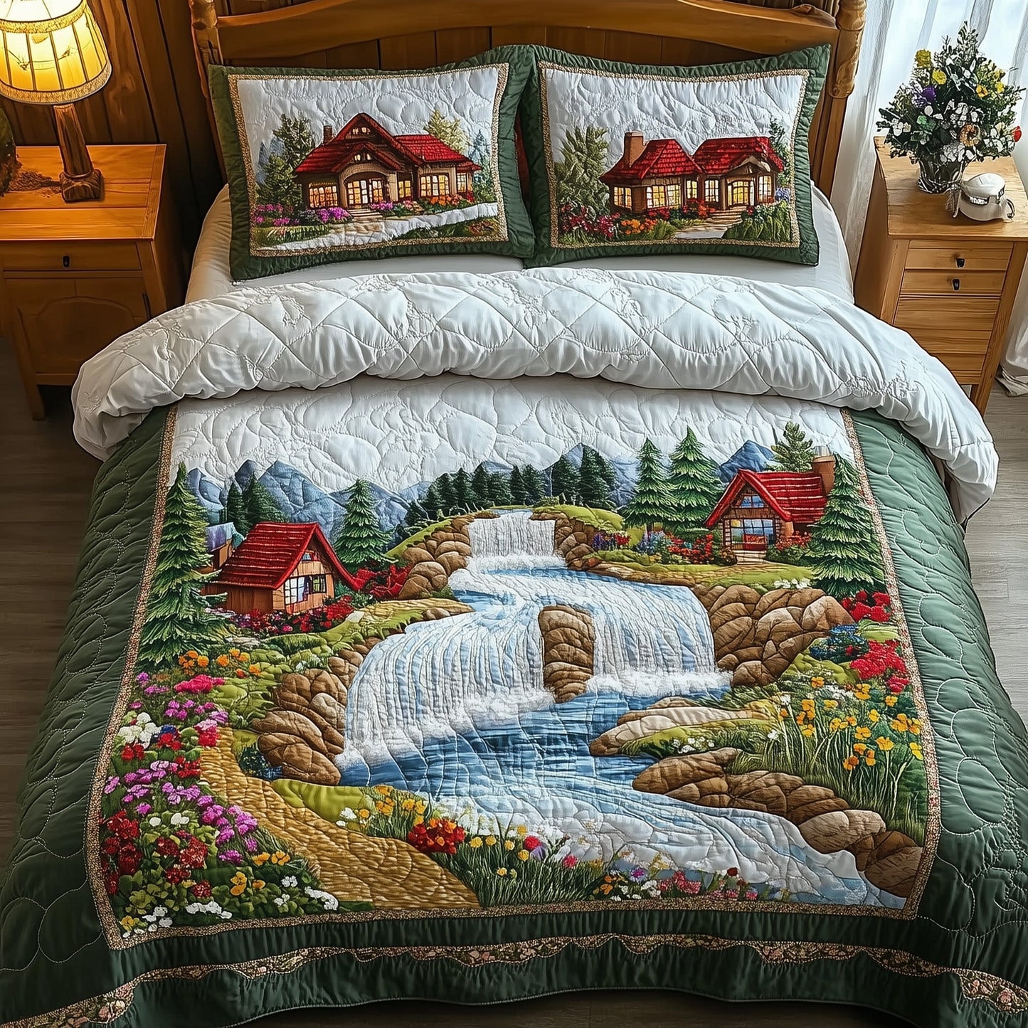 Waterfalls Heaven 3-Piece Quilted Bedding Set GFTONL4747