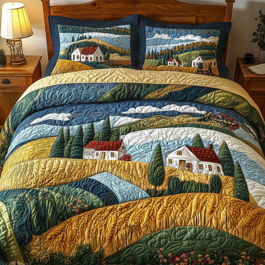 Blooming Hillside 3-Piece Quilted Bedding Set GFTONL4750