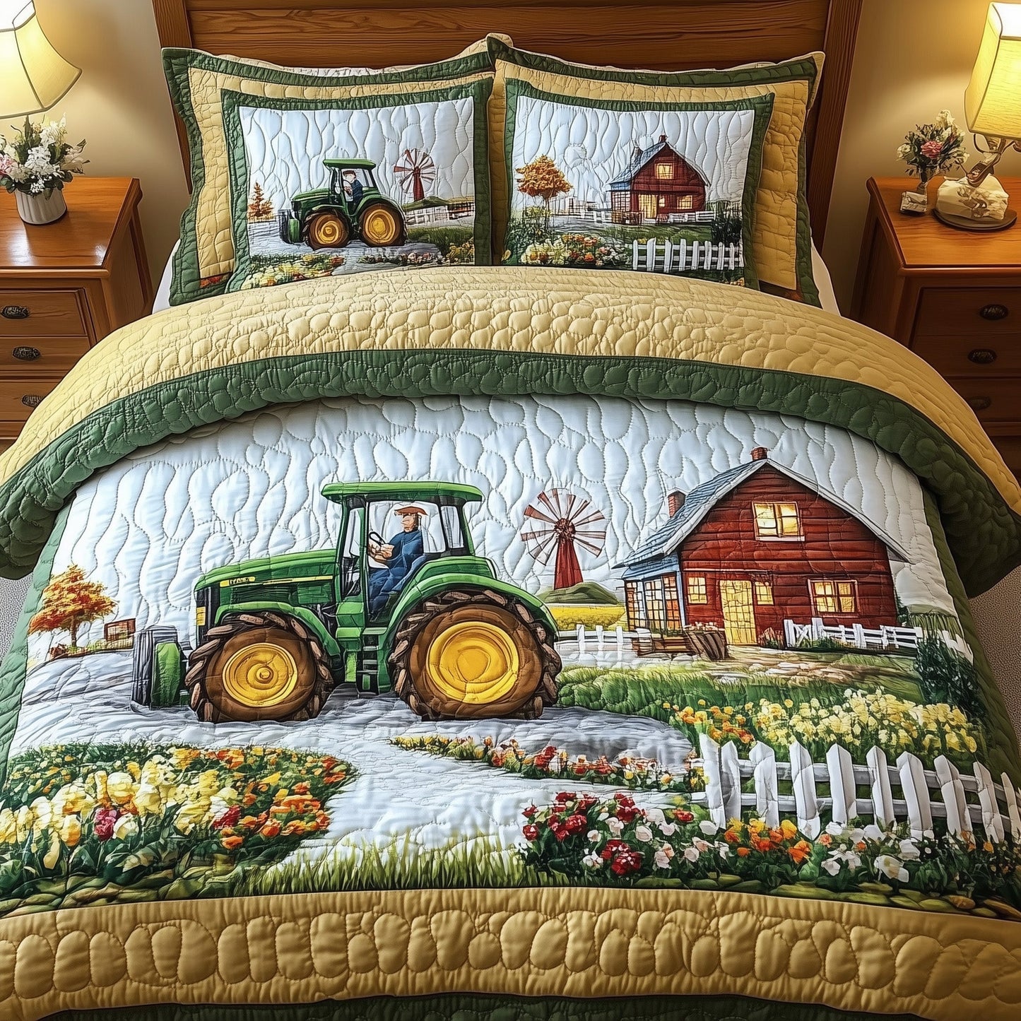 Tractor Dream 3-Piece Quilted Bedding Set GFTONL4755