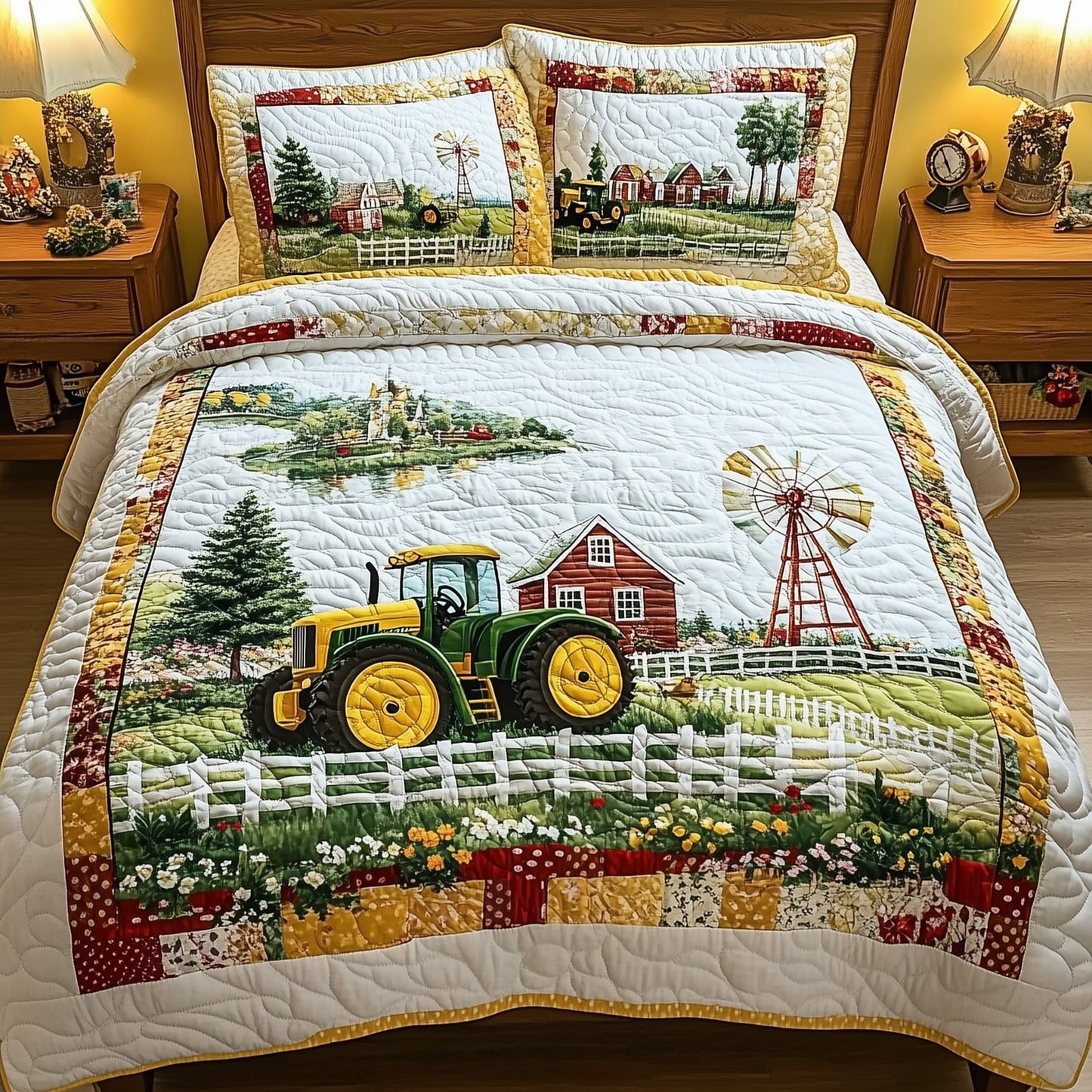 Tractor Dream 3-Piece Quilted Bedding Set GFTONL4756