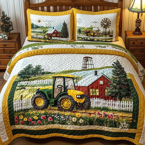 Tractor Dream 3-Piece Quilted Bedding Set GFTONL4758