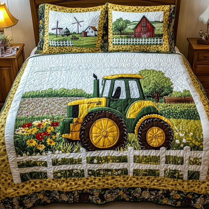 Tractor Dream 3-Piece Quilted Bedding Set GFTONL4759