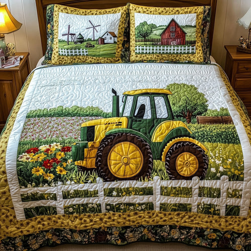 Tractor Dream 3-Piece Quilted Bedding Set GFTONL4759