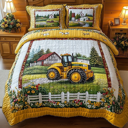 Tractor Dream 3-Piece Quilted Bedding Set GFTONL4760