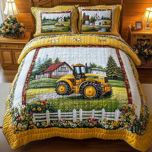 Tractor Dream 3-Piece Quilted Bedding Set GFTONL4760