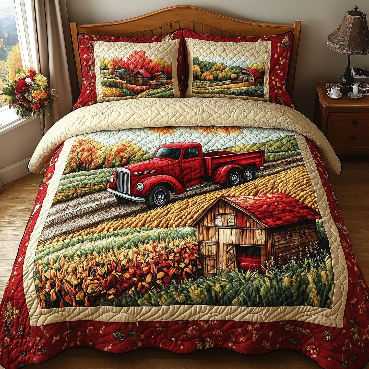 Vintage Farm 3-Piece Quilted Bedding Set GFTONL4762